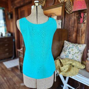 Women's Chico's Knit Turquoise Tank Top Size 1